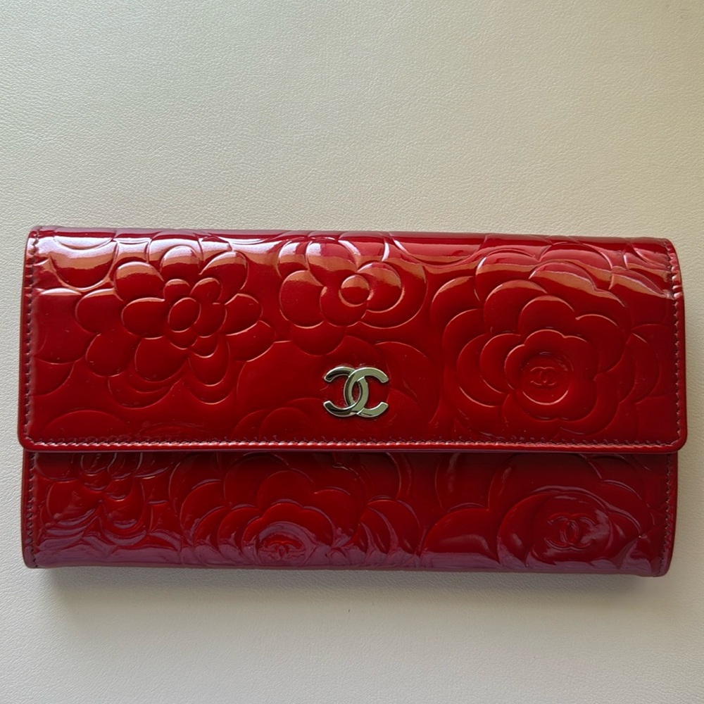 Chanel Patent Leather Long Wallet